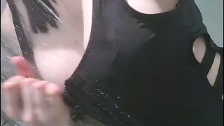 Amateur striptease and Solo masturbation