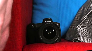 Nasty slut riding BBC in front tiny cock