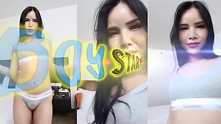 Ladyboystar - Super hot POINT OF VIEW doggie butt sex fuck-fest with a ideal dark-haired she-creature