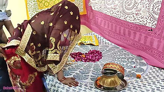 Karvachauth Par Utha Uthake Chudayi Kari, Upwas Lund Ke Pani Se Khola, Puri Raat Jamkar Pela Chut Ke Pani Se Bedsheet Bhig Gaya