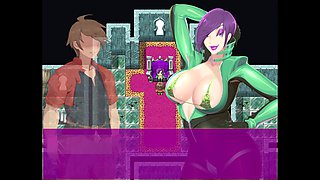 Dominatrix shakes the tower with her feet in this erotic cartoon adventure