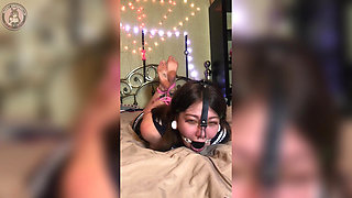 Hogtied School Girl Nose Hook Blowjob