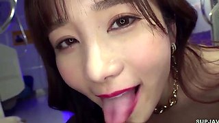 POV close up asian gf blowjob