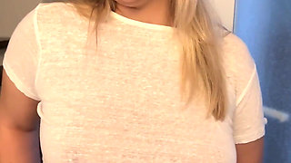 Going to Frankfurt Now Without a Bra and with a Sheer Top