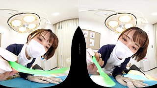 Japanese nurse shares vr short hair pov sensual thrills
