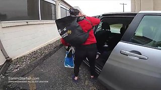 Exhibitionist Wife Sammi Starfish Flashes Her Big Ass in See-Through Leggings