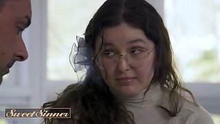 Tastey sinner - innocent looking woman gets indeed nasty as she sucks her boyfriend's dick