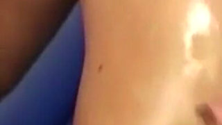 Oiled up MILF Spreads Dripping Pussy for Sloppy Tongue Feast