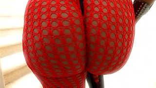 Blacl and Busty Slut with Colored Hair and Fishnet Stockings Gets Fucked by a Big Black Cock