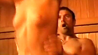Wonderful Skinny Girl Enjoys with Big Cock in Pussy That Cums on Her Small Tits in Sauna
