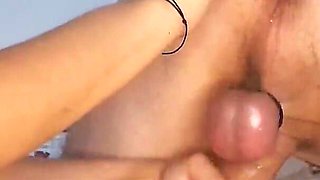 Femdom Mistress Badkittyb Stuffing His Fat Ass with Huge Butt Plug Making Him Moan in Pleasure