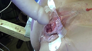 8 Very Close Spread Pussy Fucking with Dildo and Glass