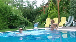 Blonde Babes Wild Stairway Fuck and Toy Play