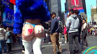 Big titted reality tv star ass fucked in public