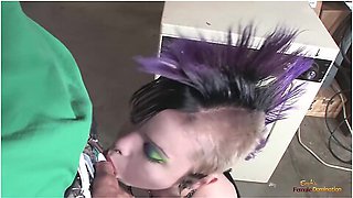 Punk Babe In Fishnet Pantyhose Enjoys Face Fucking Before Cunnilingus And Hard Penetration