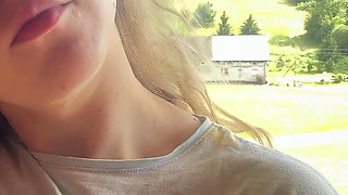 Girl Sucks Dildo with a Lot of Saliva