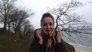 Wanilianna Squirts & Pee in Public Place Amateur MILF Stockings Solo