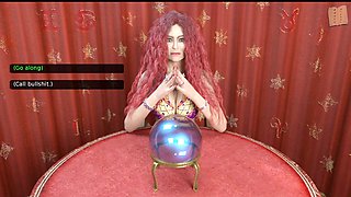 Busty brunette in a 3D visual novel game featuring big natural tits and a big ass