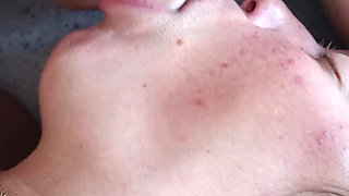 Deep Throat Fucking on the Edge of the Bed Blowjob