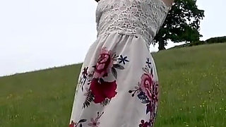 Countryside Walk with Cum Soaked Knickers Taped in Mouth