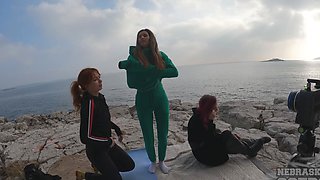 Teen lesbians explore nature's playground in a steamy amateur encounter
