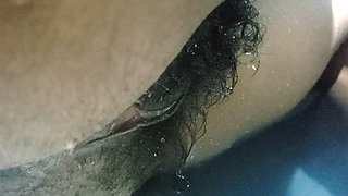 Hot Wife Big Pussy Standing up on Water, Homemade Sex & Hairy Pussy Close up Carrying