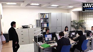Amazing Japanese MILF Slut At The Office In Australia