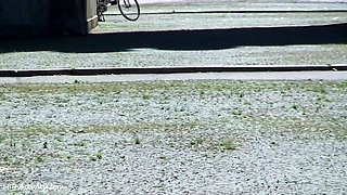 Amateur ass ramming outdoors