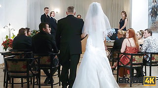 BRIDE4K. Guests can't hide emotions when they see hot bride fucking in adult video