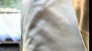 Busty Brunette Masturbates and Touches Herself on a Train