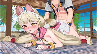 Zenless Zone Zero - Yuzuha and Alice’s Secret Beach Sex with Wise - Seductive Moans - 3D NSFW Animation