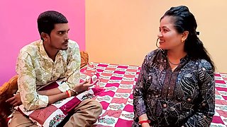 Lady landlord when came to take rent, and did not get the rent then lady want hardcore sex wtih big penis boy