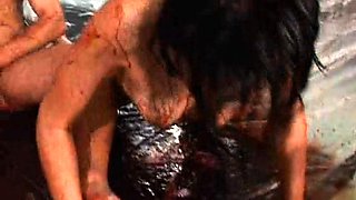 Blonde and brunette having group sex