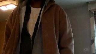 American deviant Dorky strokes BBC and shoots jizz