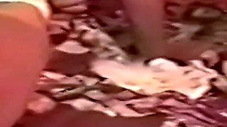White Lace Panties on the Floral Bedspread - Retro Lesbian Facesitting Classic