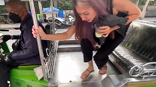 Cute Thai MILF picked up and fucked hard