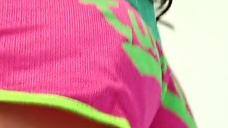 Sexy Brunette Babe Starts to Get Hot and Takes Her Clothes off