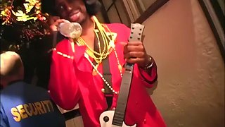 Dick eating party whore goes down on big cock at party