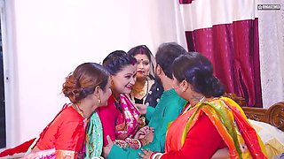 Desi Indian Thirki Husband fucks his all four wives at the same time and cumshot on face ( Hindi Audio )