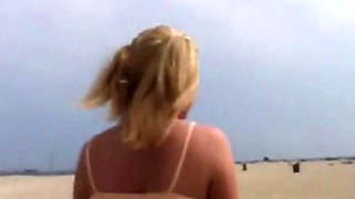 Little Summer gets horny at beach