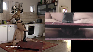 Miss Douxxx Uses Her Slave's Tongue and Crush His Crotch