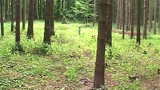 Blonde Babe Fingers Herself Deep in Forest