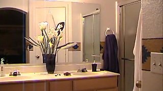 My stepmom. In bathroom and masturbating (spy)