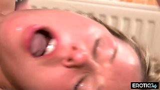 British MILF Rough Blowjob and Hardcore Sex with Son-In-Law Cumshot