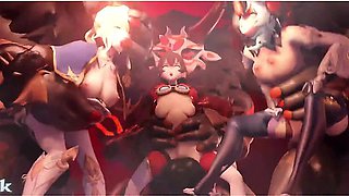 Eula Jean And Amber Get A Hardcore Sex Session With Mitachurls - Genshin Impact - Extended 60fps With Car Toon And Amber Sex