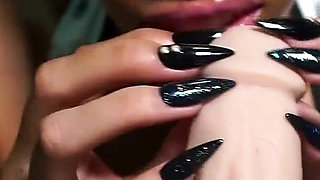 Long Black Pointy Nails Tease & JOI- Goddess Rosie Reed Teases with Long Black Nails- 1080p HD