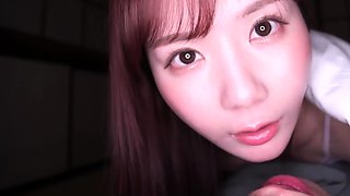 Asian amateur girlfriend gives a blowjob pov HD