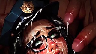Bimbos In Uniform Get Gangbanged By Cops - Spicy Toons Hentai