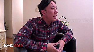 Steamy Japanese wife fucks hard post passionate kimono blowjob session