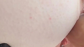 POV Fuck Machine Doggystyle Squirt Close up Creamy Pussy Clit Piercing Thong Aside Massive Dildo